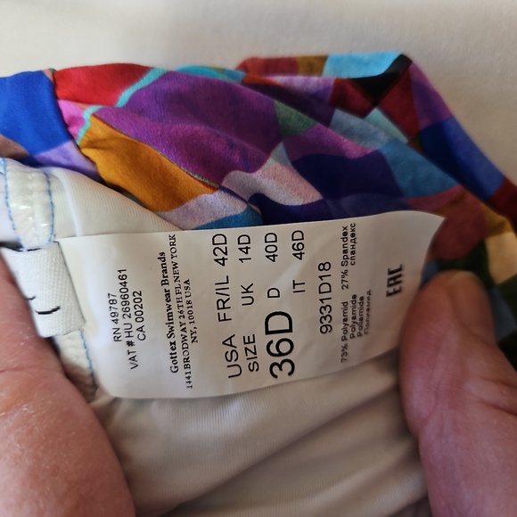 Colorful Geometric Patterned Tankini Top - Picture 4 of 4